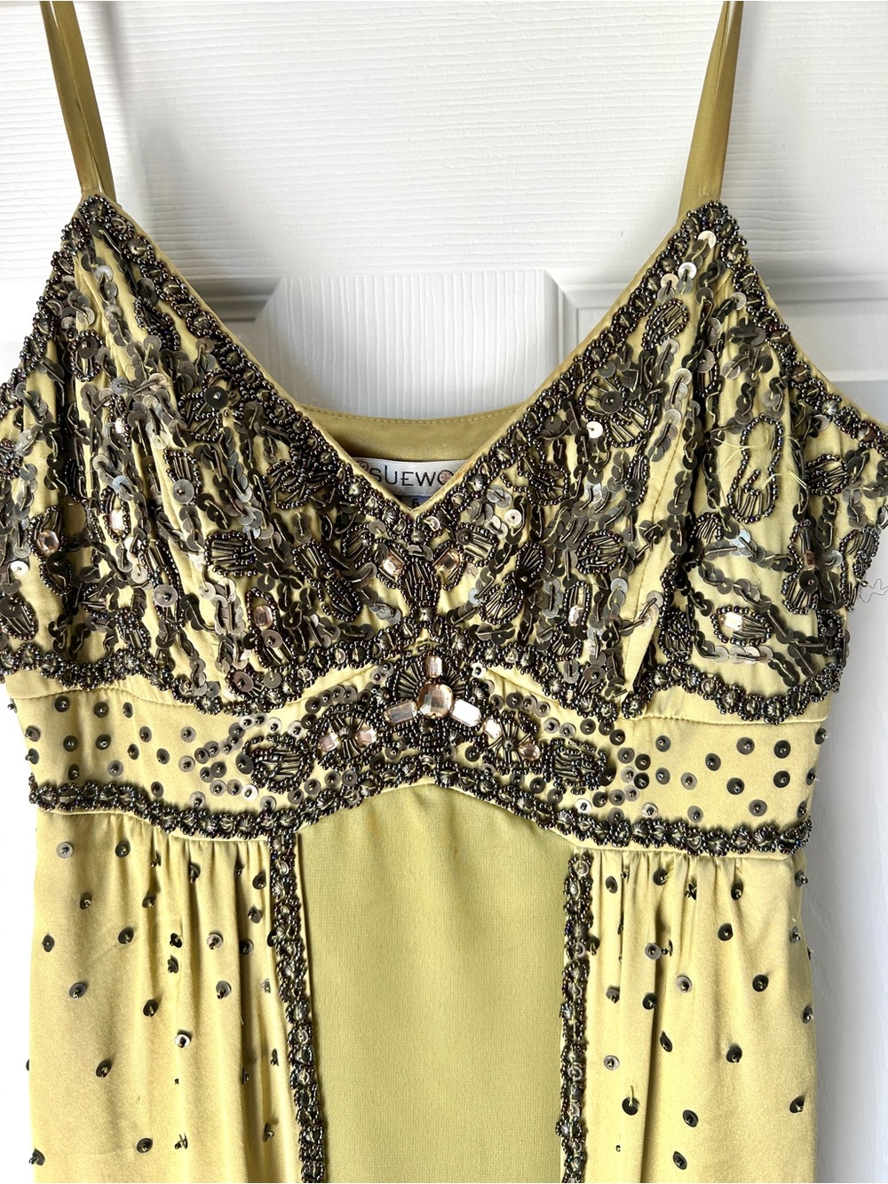 Sue Wong Nocturne Beaded Olive Mini Dress - Picture 2 of 9